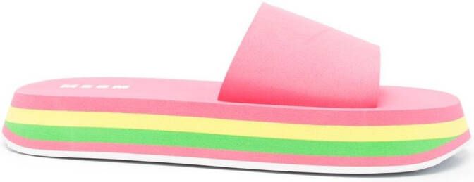 MSGM rainbow-sole open-toe sandals Pink