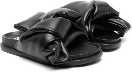 Nº21 Kids twist-detail padded slides Black