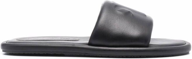 Nanushka logo-embossed leather sandals Black