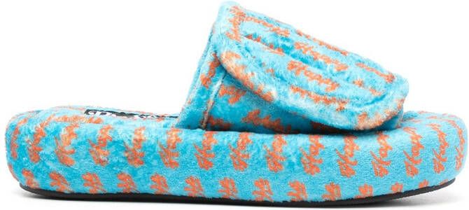 Natasha Zinko Happy touch-strap slides Blue