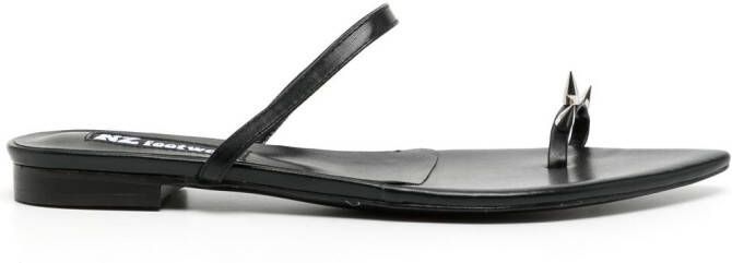 Natasha Zinko leather spike-stud sandals Black