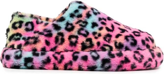 Natasha Zinko leopard-pattern slides Pink