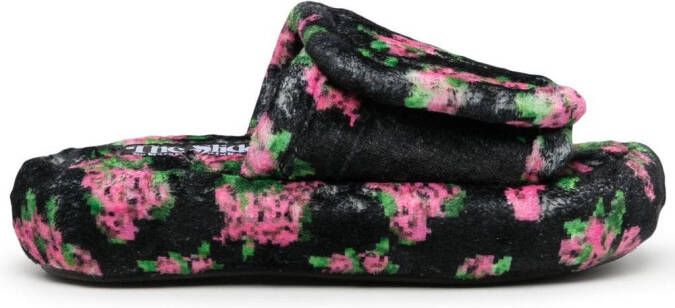 Natasha Zinko pixel flower slides Multicolour