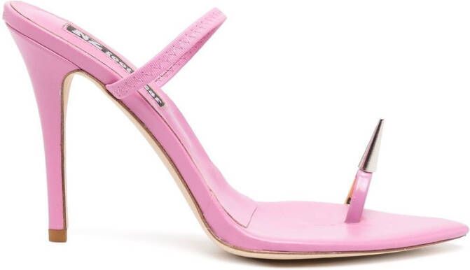 Natasha Zinko 110mm spike-toe sandals Pink