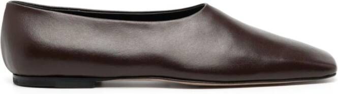 NEOUS Atlas square-toe leather pumps Brown