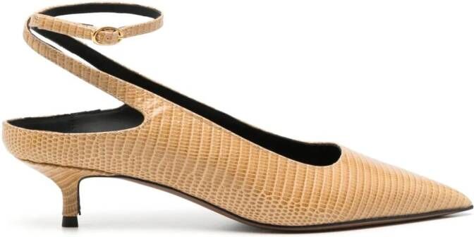 NEOUS Fornax 45mm crocodile-effect pumps Neutrals