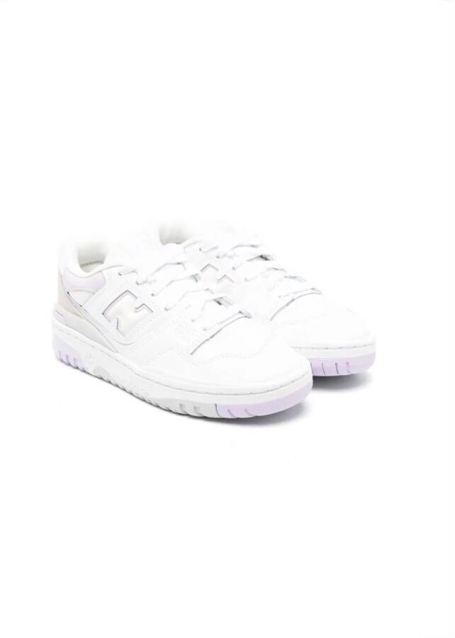New Balance Kids 550 two-tone leather sneakers White