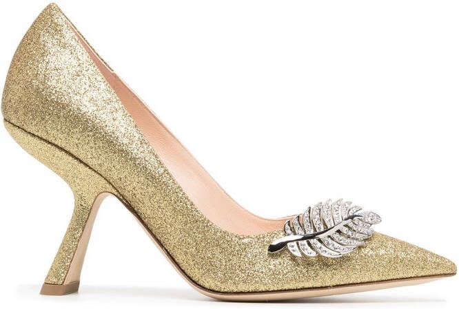 Nicholas Kirkwood Monstera 90mm pumps Gold