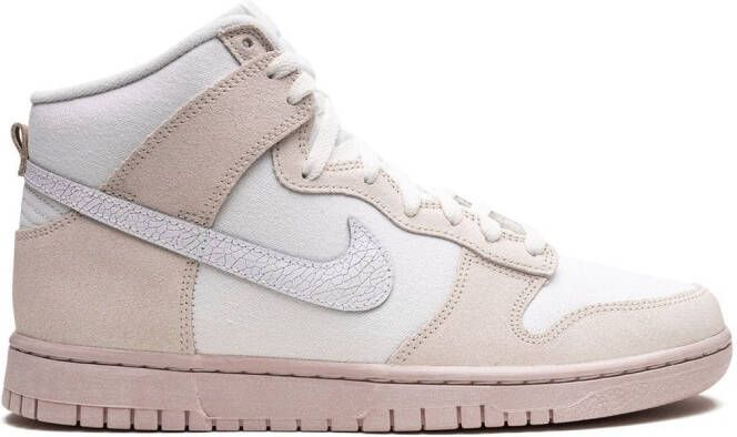 Nike Dunk High Retro PRM "Cracked Leather Swoosh" sneakers Pink - Picture 2