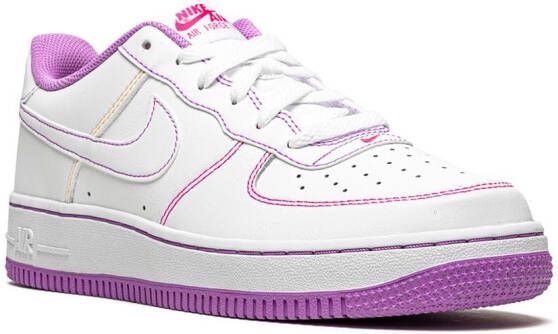 Nike Kids Air Force 1 Low "Contrast Stitch Fuchsia Glow" sneakers White