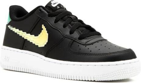 Nike Kids Air Force 1 Low Lv8 "Digital Swoosh Black" sneakers