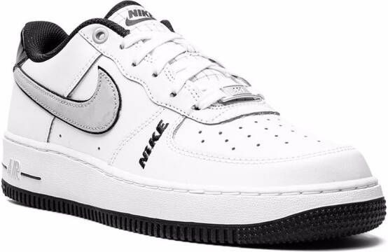 Nike Kids Air Force 1 LV8 "Motocross White Grey Black" sneakers