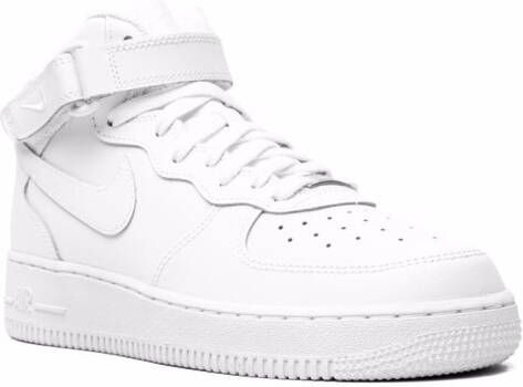Nike Kids Air Force 1 Mid "Triple White" sneakers
