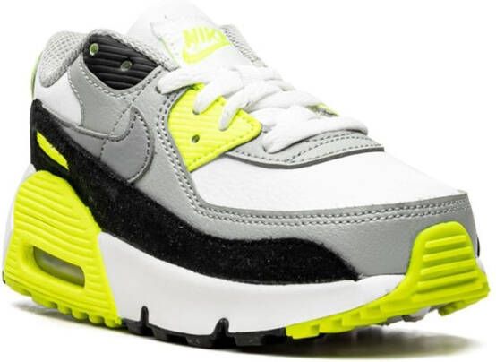 Nike Kids Air Max 90 "Grey White Black Volt" sneakers