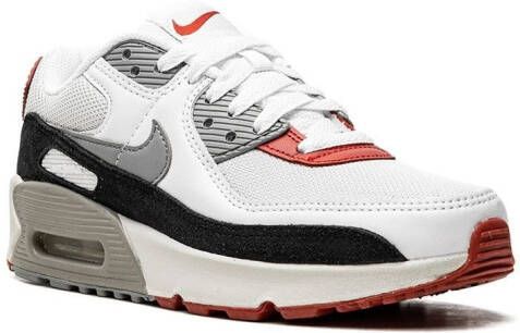 Nike Kids Air Max 90 "LTR Photon Dust Varsity Red" sneakers White