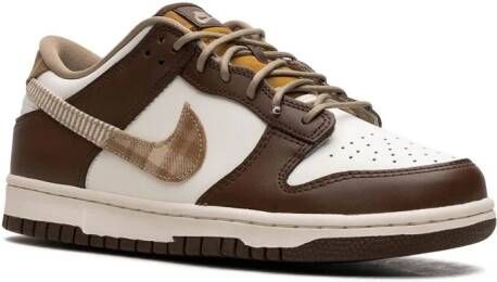 Nike Kids Dunk Low "Brown Plaid" sneakers White