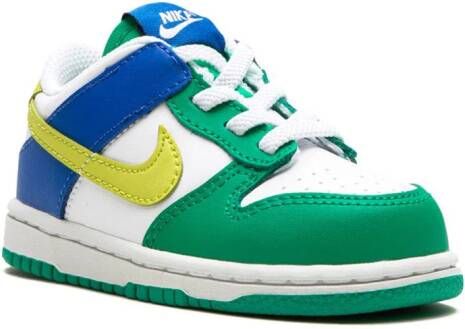 Nike Kids Dunk Low "Green Blue" sneakers White