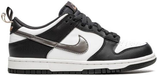 Nike Kids Dunk Low "Black White Metallic" sneakers