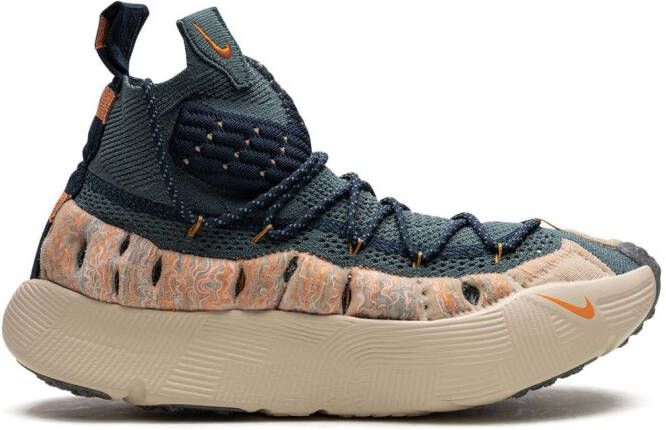 Nike ISPA Sense Flyknit "Mineral Slate Magma Orange" sneakers Blue