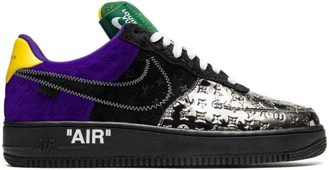 Nike x Virgil Abloh x Louis Vuitton Air Force 1 Low "Purple Dusk Metallic Silver" sneakers Black - Picture 3