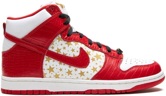 Nike x Supreme SB Dunk High Pro "Red Stars" sneakers White