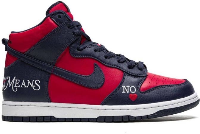 Nike x Supreme SB Dunk High "By Any Means Navy Red" sneakers Blue