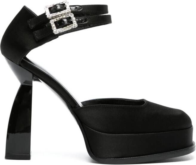 Nodaleto 120mm Angel Y satin pumps Black