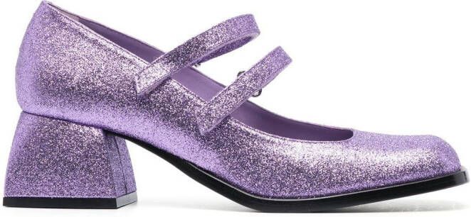 Nodaleto Bacara 55mm glitter mary-jane shoes Purple