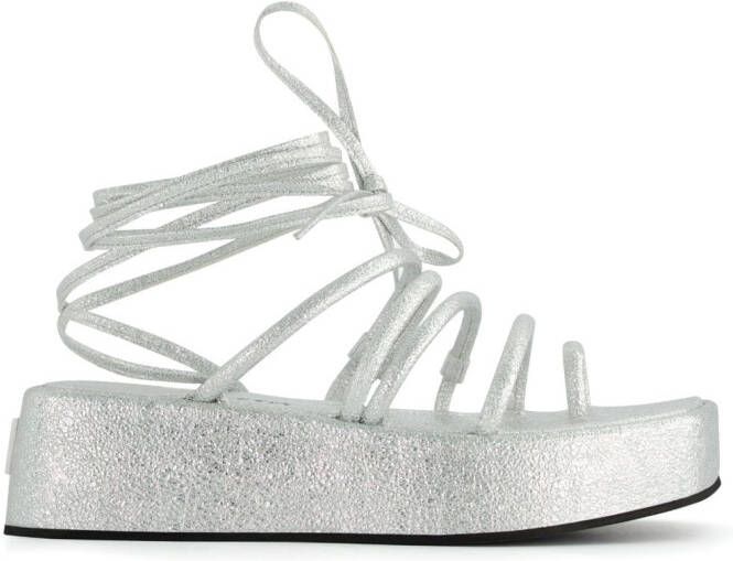 Nodaleto Bulla Gaia 45m flatform sandals Silver