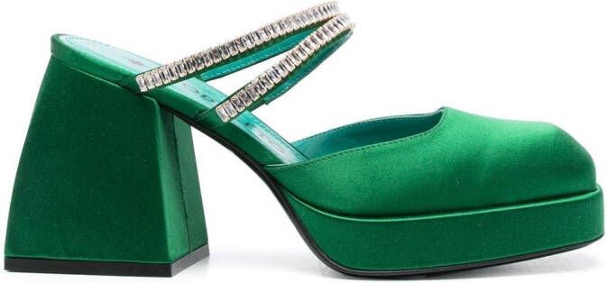 Nodaleto Bulla Smith 100mm platform mules Green