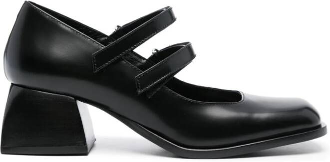 Nodaleto square-toe 50mm leather pumps Black