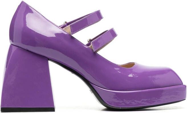 Nodaleto 85mm square-toe pumps Purple