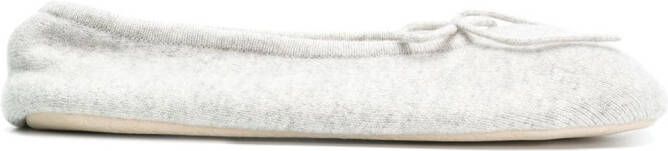 N.Peal bow tie slippers Grey