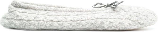 N.Peal cable slippers Grey