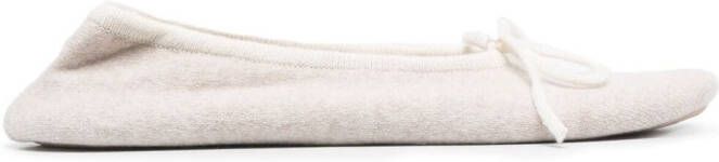 N.Peal contrast trim cashmere slippers Neutrals