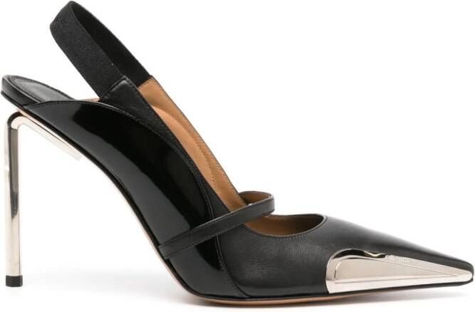 Off-White Allen 100mm leather slingback pumps Black