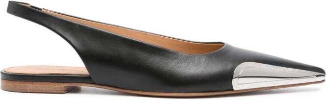 Off-White Allenframe leather ballerina shoes Black