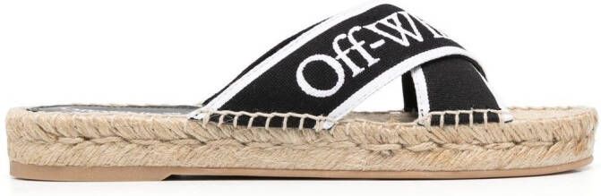 Off-White Bookish crossover espadrille sandals Black