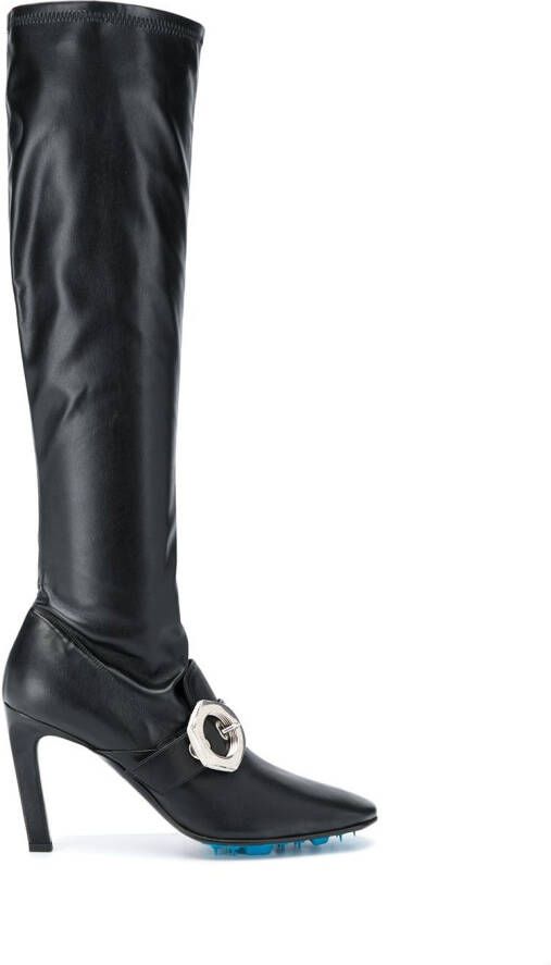 Off-White buckle-detail over-the-knee boots Black
