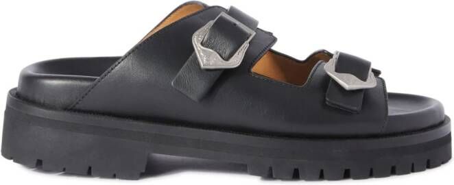 Off-White Bulk Arrow leather sandals Black