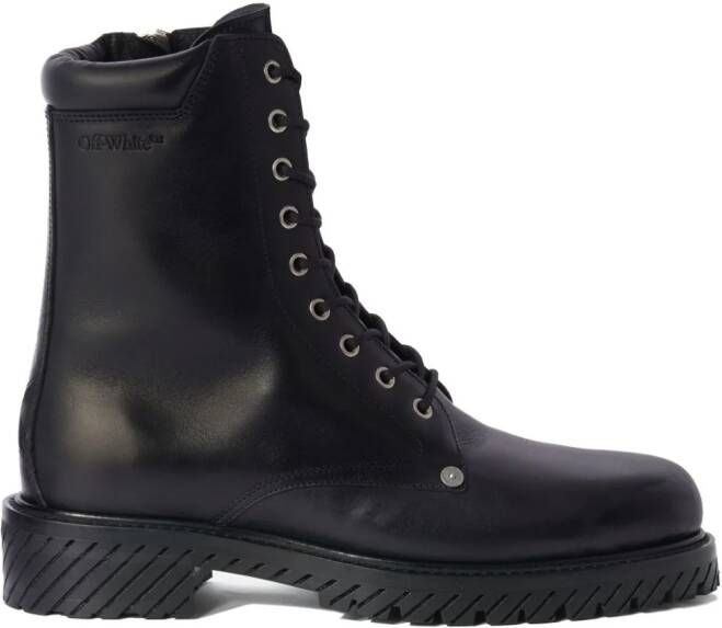 Off-White Diag-sole lace-up combat boots Black