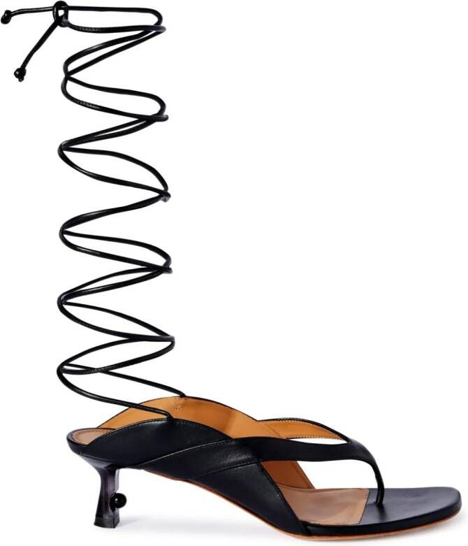 Off-White Lollipop lace-up leather sandals Black