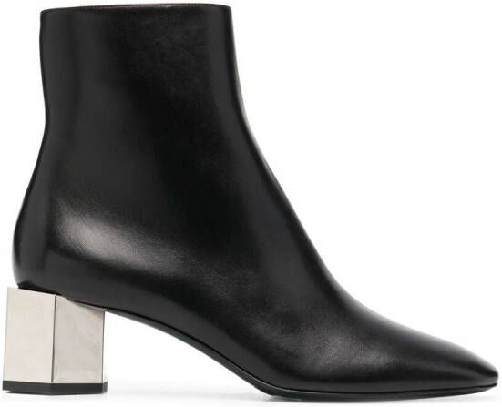 Off-White metallic-heel ankle boots Black