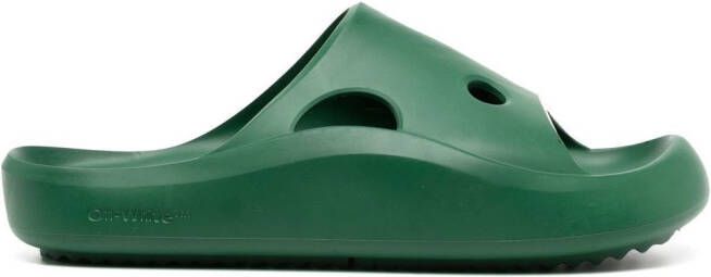 Off-White Meteor cut-out slides Green
