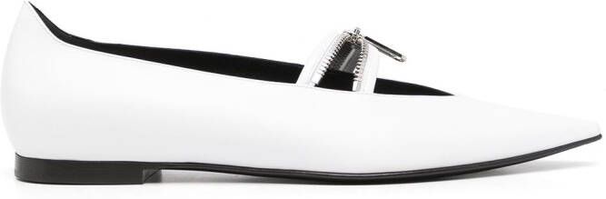 Off-White paperclip-detail ballerina shoes