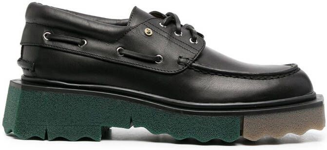Off-White sponge boat lace-up shoes Black