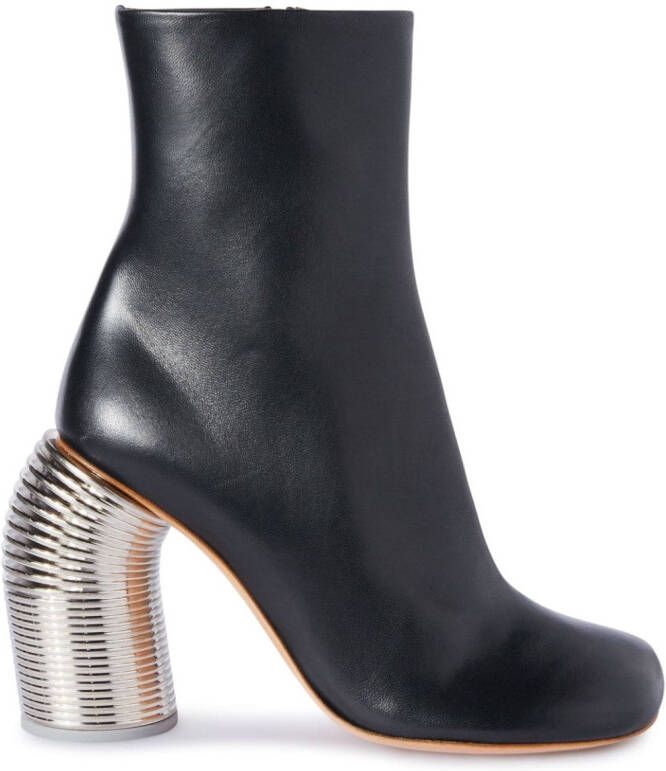 Off-White Spring leather ankle boots Black