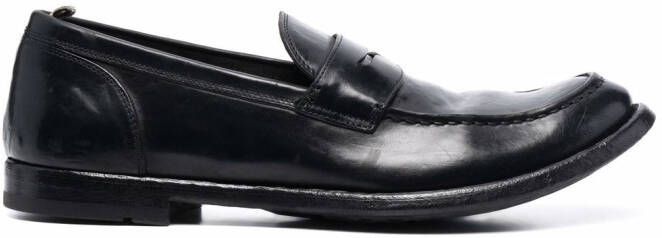 Officine Creative Anatomia leather penny loafers Black