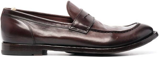 Officine Creative Anatomia leather penny loafers Red