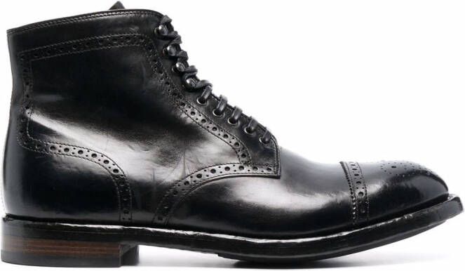 Officine Creative brogue-detail leather ankle boots Black